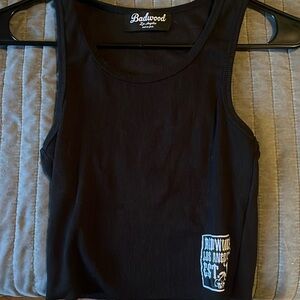 Badwood cherry cropped tank top